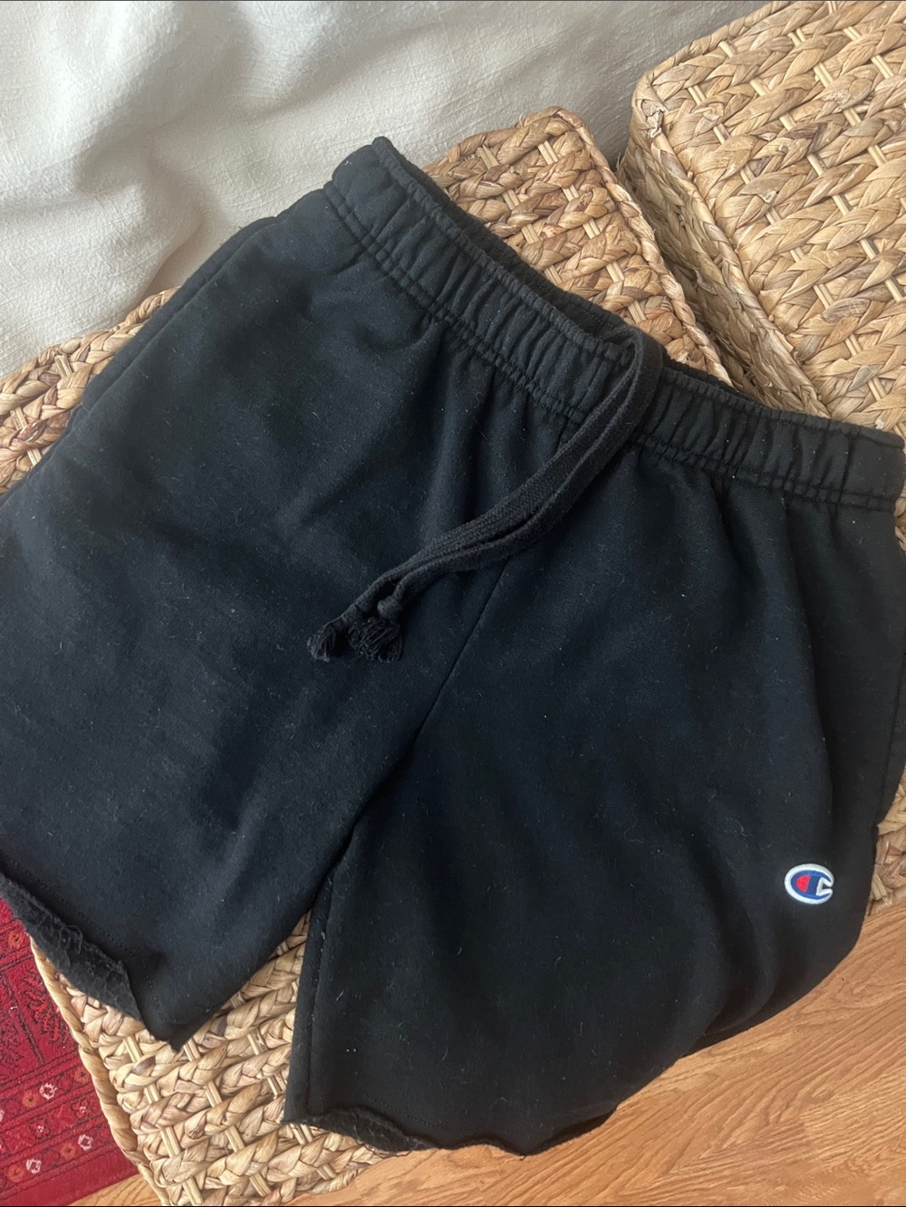 Champion Black Cut-off Sweat Shorts